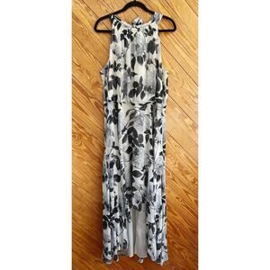 Eliza J Floral Halter High Low Midi Dress Chiffon